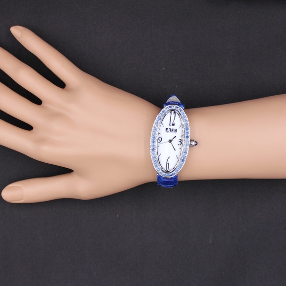 Blue Sapphire Diamond 1.90 Tcw Unisex Luxury Watch main image 5